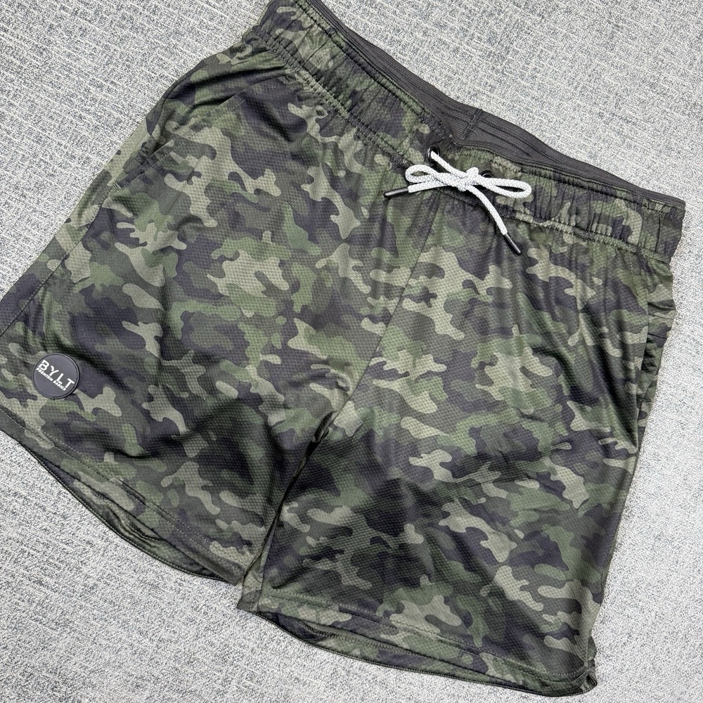 Bylt Premium Basics Training Shorts Mens Large Lined Camo Athletic
